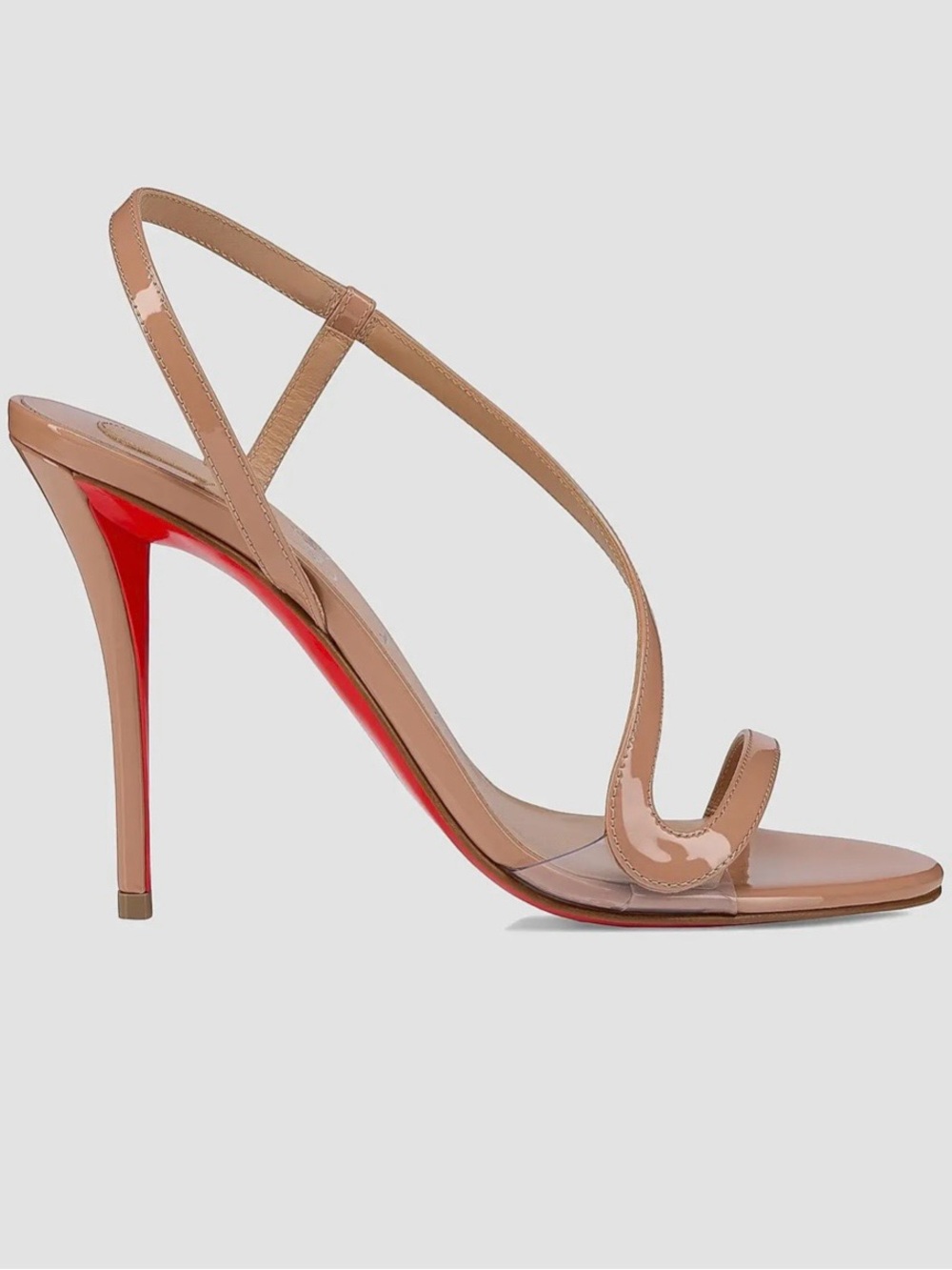 Christian Louboutin Nude Rosa Z Patent Leather 100MM Sandals